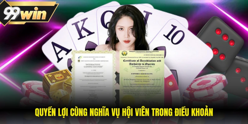 Điều Khoản Sử Dụng 99WIN 1 Quyền lợi cùng nghĩa vụ hội viên trong điều khoản